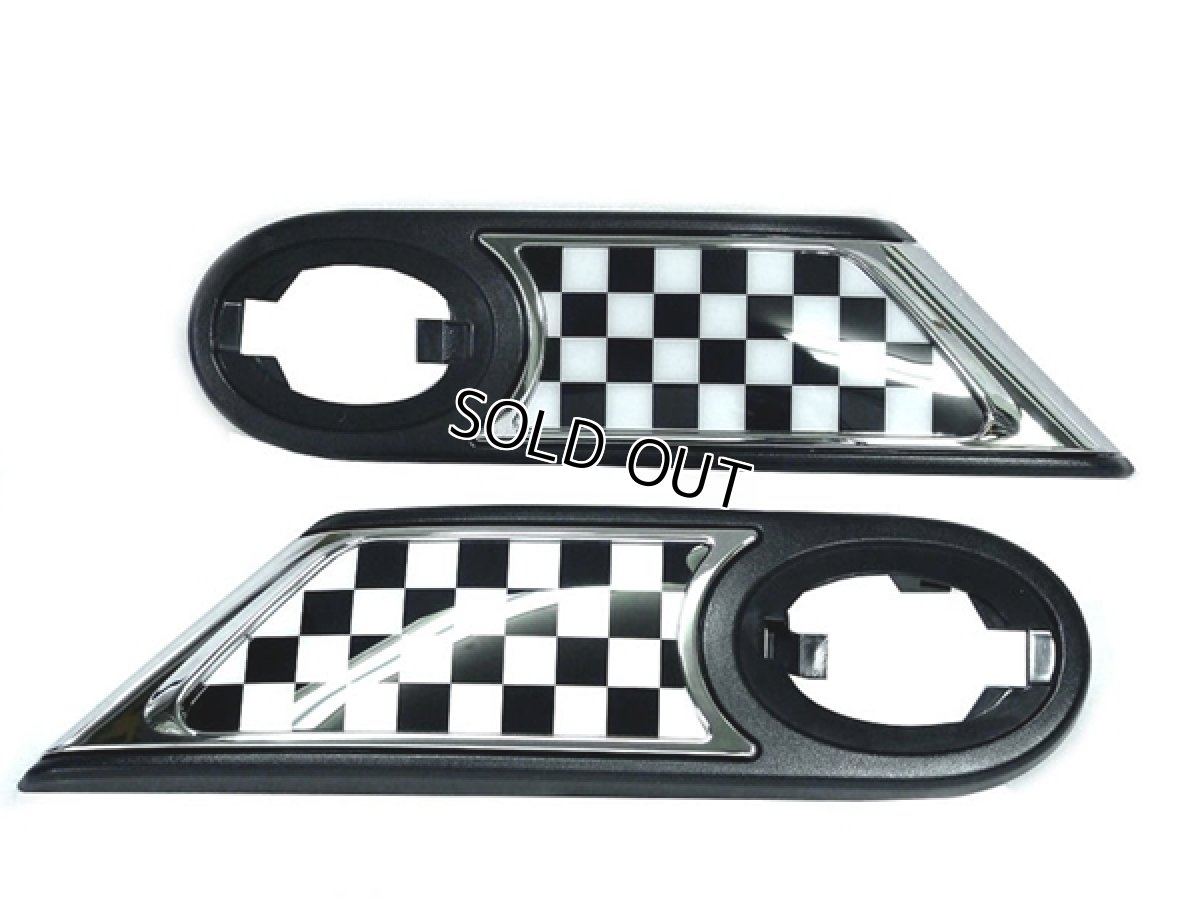 画像1: MINI R55/56/57 サイドベントカバー チェッカー 2pcs (1)