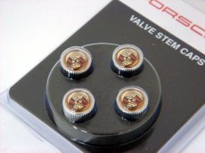 画像1: PORSCHE バルブキャップ ゴールド（PORSCHE VALVE STEM CAPS COLOR） (1)