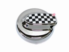 画像1: MINI クロムタンクカバー (チェッカー) for R55/56 Cooper-S (1)