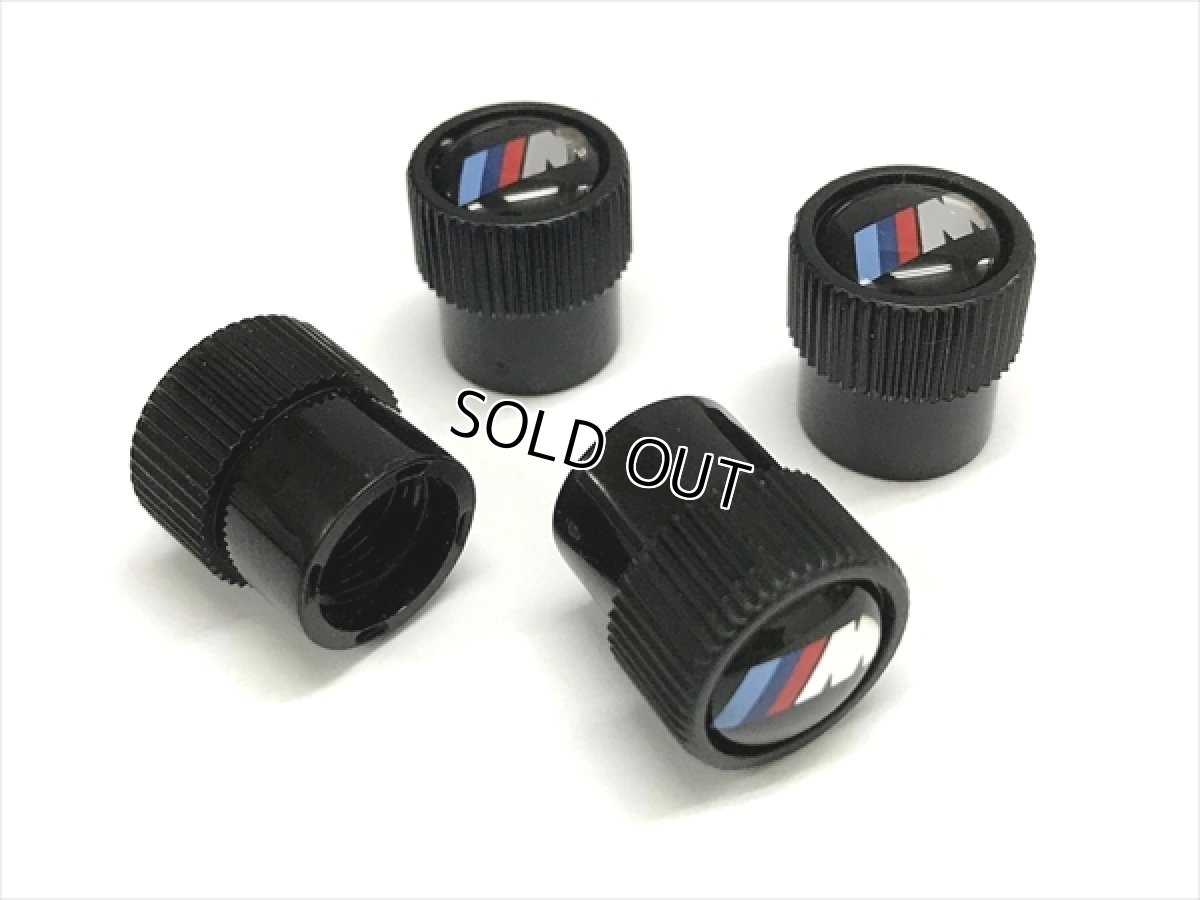 画像1: BMW バルブキャップ "M"ブラック/ブラック（BMW VALVE STEM CAPS M） (1)