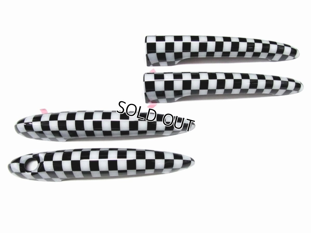 画像1: AutoStyle MINI ドアハンドルカバー for MINI R55 CLUBMAN チェッカー 4pcs  (1)