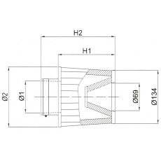 画像2: ダイレクトインダクション用コニカルフィルター　FBTW70-140C (2)