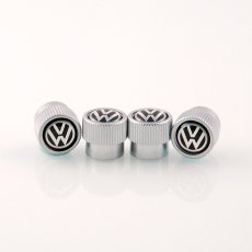 画像2: VW バルブキャップ VW ブラック/シルバー（VW VALVE STEM CAPS BLACK） (2)